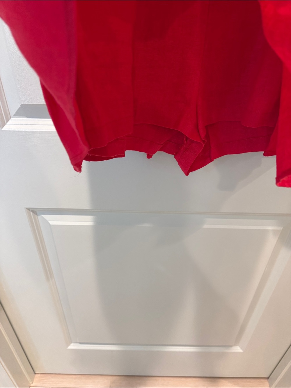 Olivaceous Pink and Red Linen Colorblock Romper - Picture 2 of 6